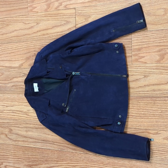 Reiss Jackets & Blazers - Reiss Santiago Suede Biker Jacket 100% goat leather women's size 6